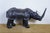 Vintage Tooled Leather African Rhinoceros Foot Stool Ottoman Sculpture 35" For Sale - Image 6 of 18