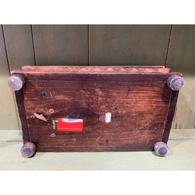 Reuge Vintage Swiss Large Carved Walnut Music Box For Sale - Image 10 of 11