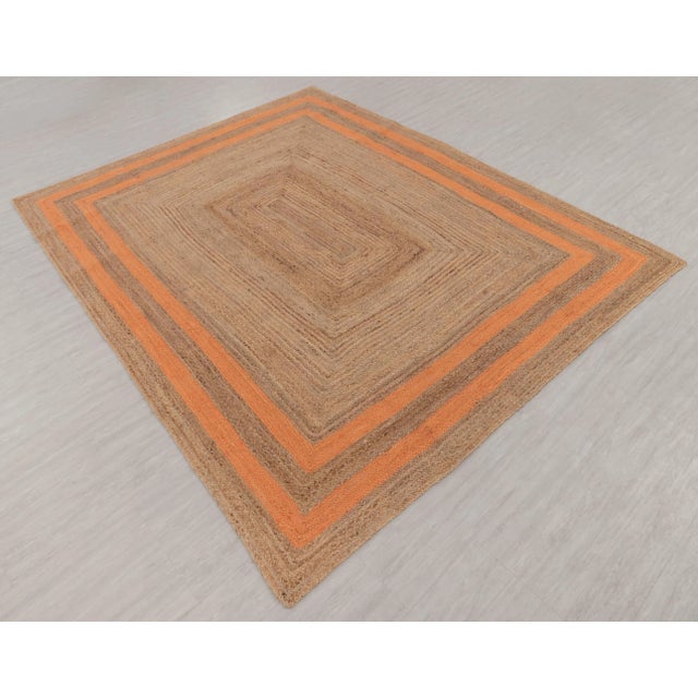 Textile Border Rectangle Jute Handmade Rug 2'x3' Ft. For Sale - Image 7 of 13