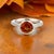 Orange Natural Orange Sapphire Diamond Ring 6.5 14k W Gold 1.88 TCW Certified For Sale - Image 8 of 10