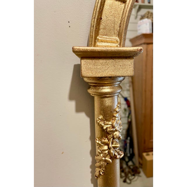 Gold Arch Top Neoclassical Style Gilt Mirror For Sale - Image 8 of 11