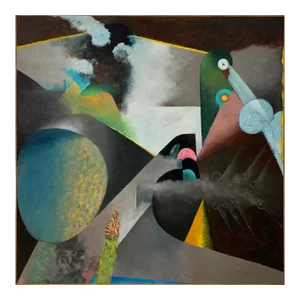 1995 Abstract Oil Painting on Canvas San Francisco Renowned Illustrator "From Here to Infinity"