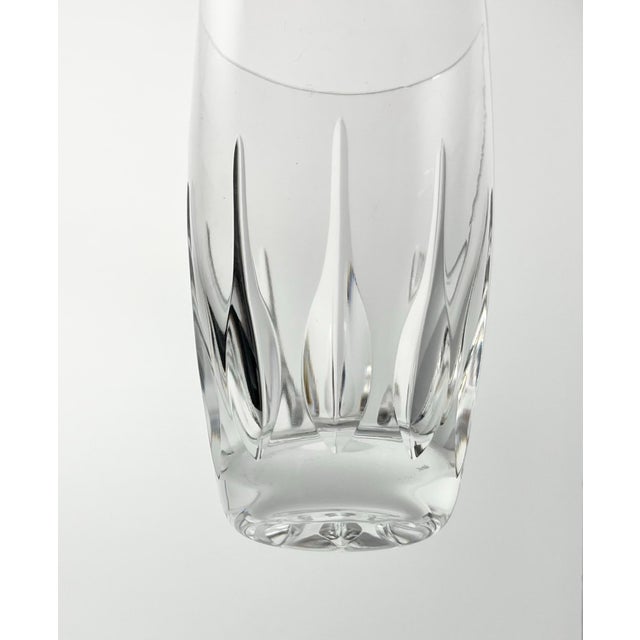 1960s 1960s Vintage 8 Crystal Highball Tumbler Glasses, Sharp Flame Cuts For Sale - Image 5 of 6