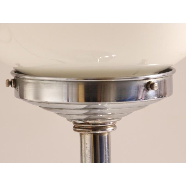 Metal Vintage French Chrome and Glass Table Lamp from Monix, 1930s For Sale - Image 7 of 9