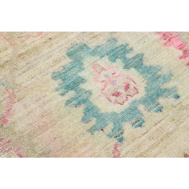Beige Handmade Modern Turkish Oushak Wool Runner For Sale - Image 10 of 10