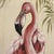 Pair of large-format oil paintings on canvas depicting flamingos surrounded by vegetation. They are hand-painted, with the...