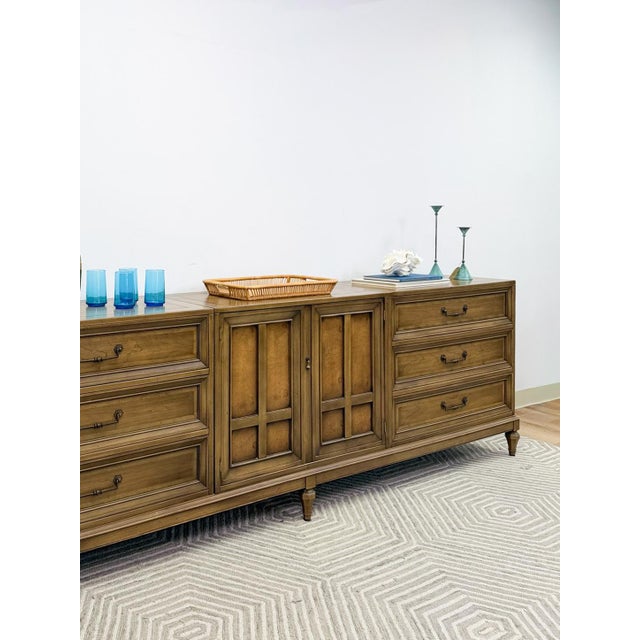 Gray MCM Modular Three Piece Buffet Console Server Vintage Grey Green Server For Sale - Image 8 of 15