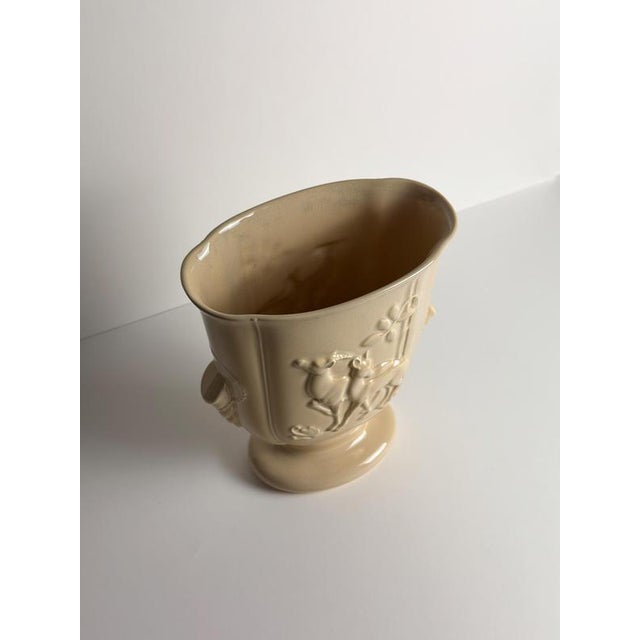 Ceramic Art Deco Ceramic Pedestal Vase with Gazelle Relief from Beswick, England, 1930s For Sale - Image 7 of 10