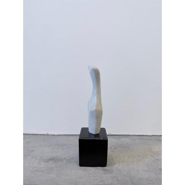 Fatima Fontes Abstract Carrara Marble Sculpture on Granite Base, Brazil 1990s For Sale - Image 13 of 13