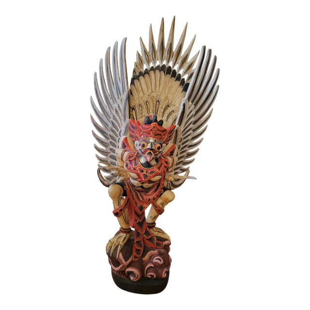 1960's Hand Carved Garuda Statue From Thailand For Sale
