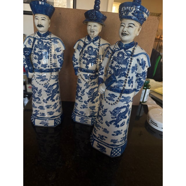Vintage Chinese Porcelain Qing Dynasty Emperors Statues For Sale In Kansas City - Image 6 of 6