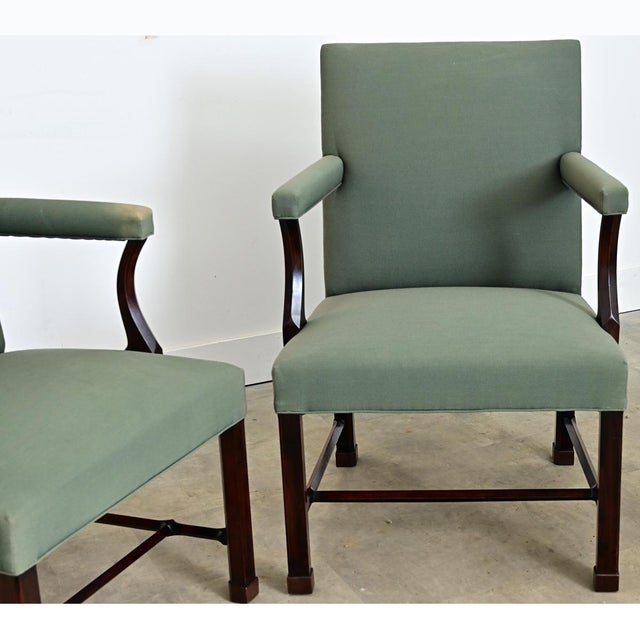 Wood English 19th Century Pair of Georgian Armchairs For Sale - Image 7 of 12