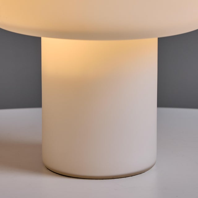 1960s 1960s Sculptural Opaline Glass Table Lamp Attributed to Lisa Johansson Pape For Sale - Image 5 of 12