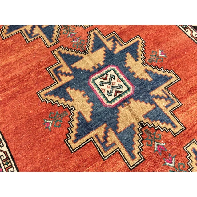 Red Hand Knotted Vintage Turkish Area Rug - 69" X 128" For Sale - Image 4 of 13