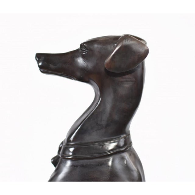 Art Deco Bronze Greyhound Dogs Grey Hounds Statue, Set of 2 For Sale - Image 11 of 14