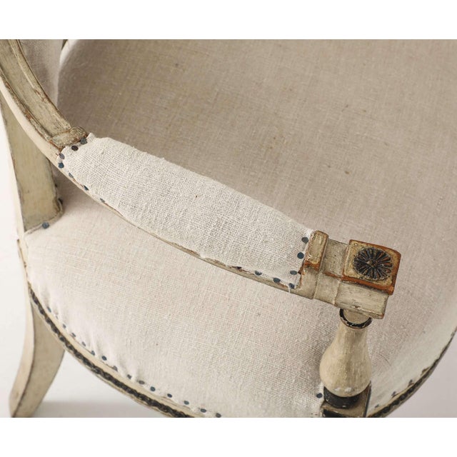 French Directoire Painted Fauteuils For Sale - Image 4 of 6