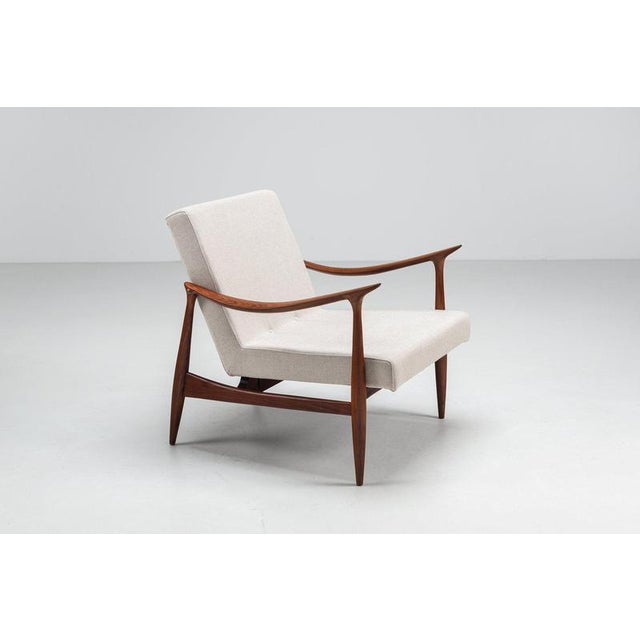 Danish Lounge Chair in Teak and Fabric, Denmark, 1960 For Sale - Image 4 of 18