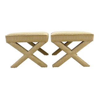 Jonathan Adler X-Bench Stools - a Pair For Sale