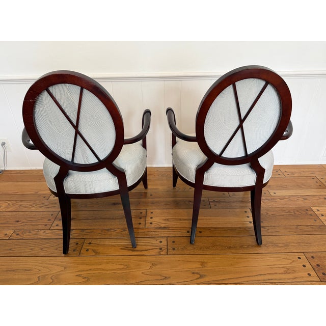 Light Green Set of 8 Attributed to Barbara Barry for Baker Dining Chairs For Sale - Image 8 of 12