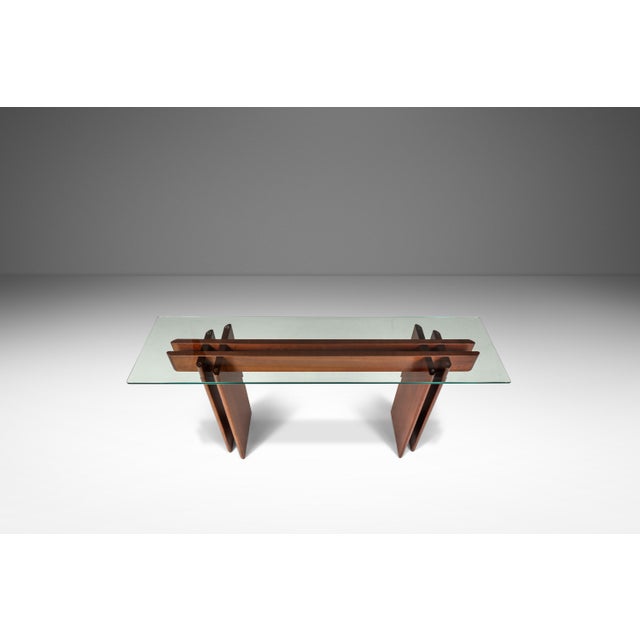 Danish Mid-Century Modern Console Table in Teak W/ Glass Top by Gustav Gaarde for Trekanten, Denmark, C. 1970s For Sale - Image 4 of 18