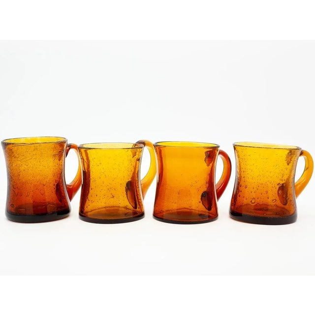 Mid-Century Modern Glass Mugs by Erik Höglund for Boda, Sweden, 1950s, Set of 4 For Sale - Image 3 of 8