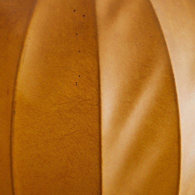 1960s Italian Spherical Ochre Cocoon Pendant Light For Sale - Image 4 of 7