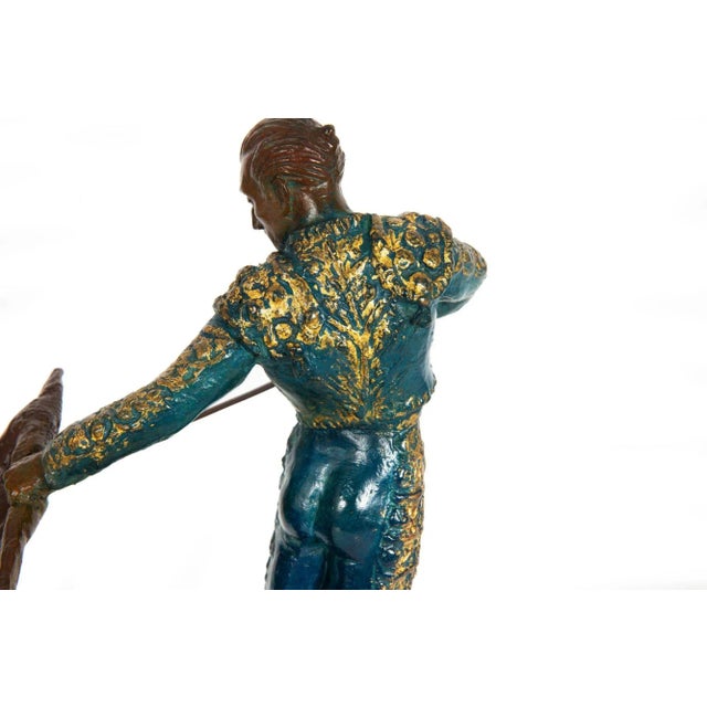 Brown American Bronze Sculpture “Matador With Cape” (1953) by Malvina Hoffman For Sale - Image 8 of 12