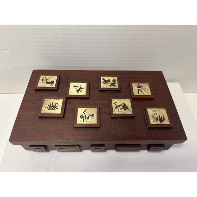Mid-Century Modern 1960s Mid-Century Modern Rosewood Wood Jewelry Trinket Box Sterling Silver Inlay With Hinged Lid For Sale - Image 3 of 8