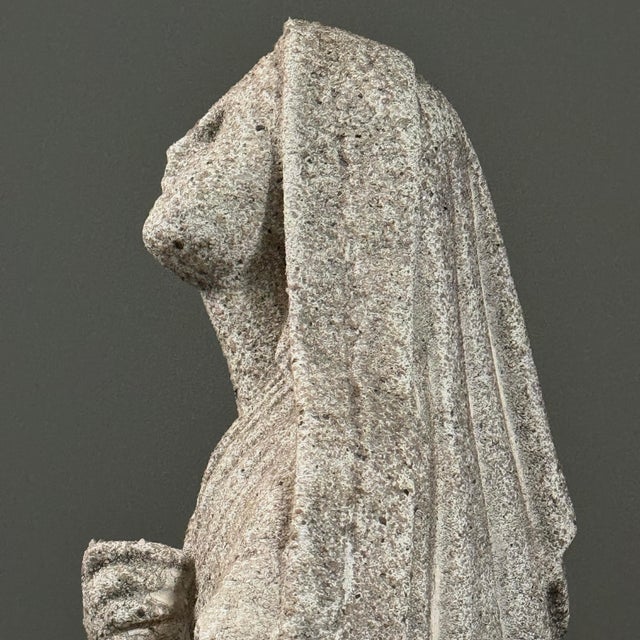 Antique Carved Stone Folk Art Religious Sculpture of a Kneeling Woman For Sale - Image 10 of 10