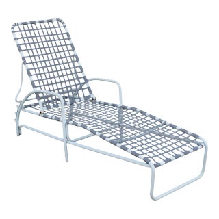 Mid-Century Modern Outdoor Patio Reclining Chaise Lounge For Sale