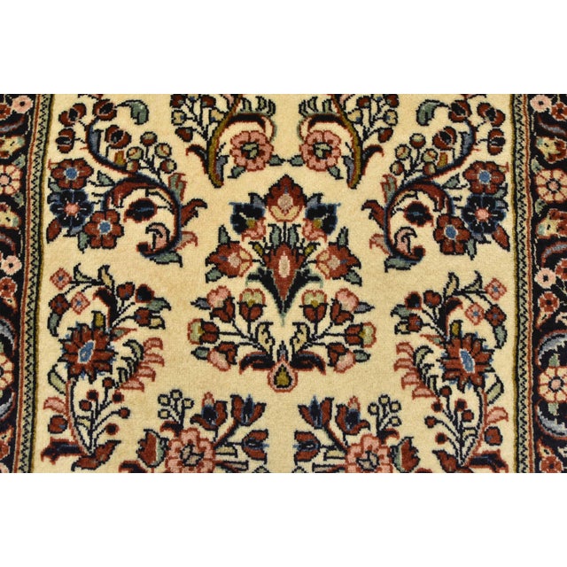 Textile Fine Kashmar Runner 2’3” X 7’4” Ivory Wool Traditional Hand-Knotted Rug For Sale - Image 7 of 12