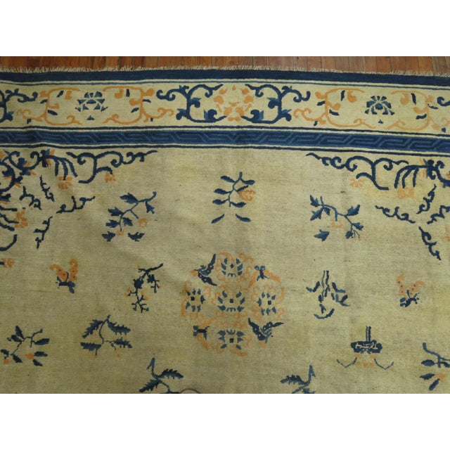 Early 20th Century Early 20th Century Orange Pop Chinese Rug , 9'1'' X 11'6'' For Sale - Image 5 of 11