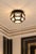 Vintage Art Deco Style Geometric Flush Mount Ceiling Light Milk Glass For Sale - Image 9 of 9