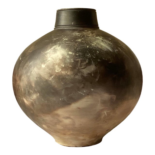 Vintage Michael Brostko American Pottery Vase, Signed, 7” T X 6” W For Sale