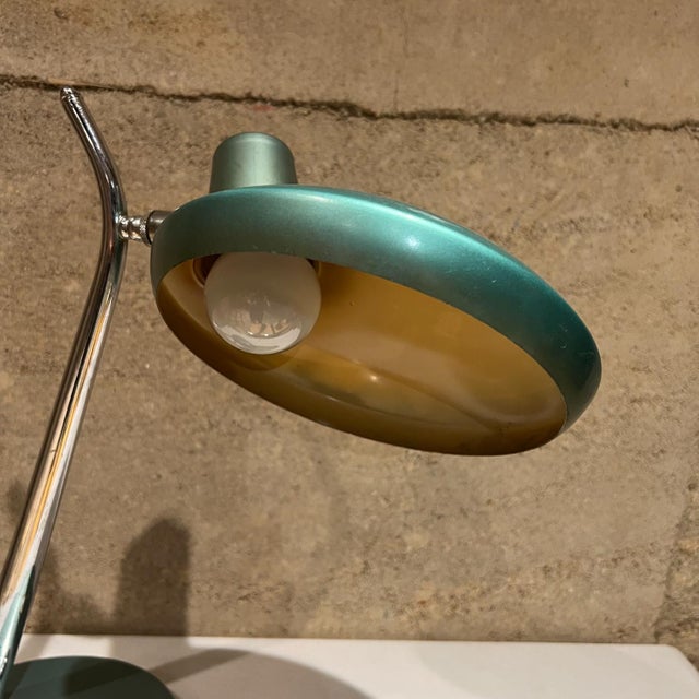 1960s Green Desk Lamp Space Age Boomerang After Luis Pérez De La Oliva Fase For Sale - Image 9 of 13