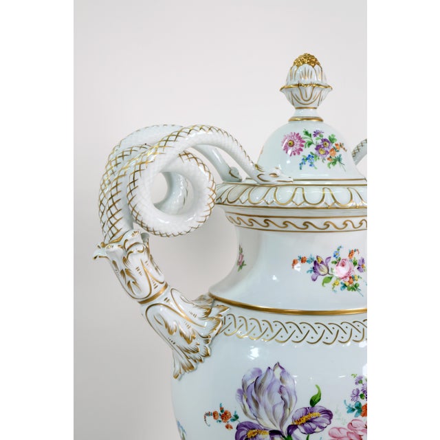 Large Ornate Vase with Snake Handles, 1970 For Sale - Image 8 of 18