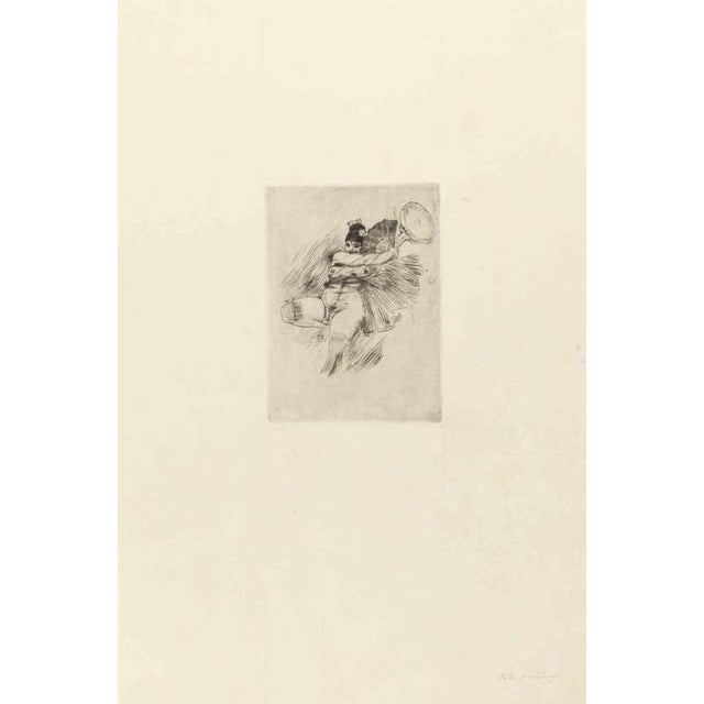 Héliogravure, etching and drypoint on Japan paper. Titled in pencil, not signed as issued. The title references the...