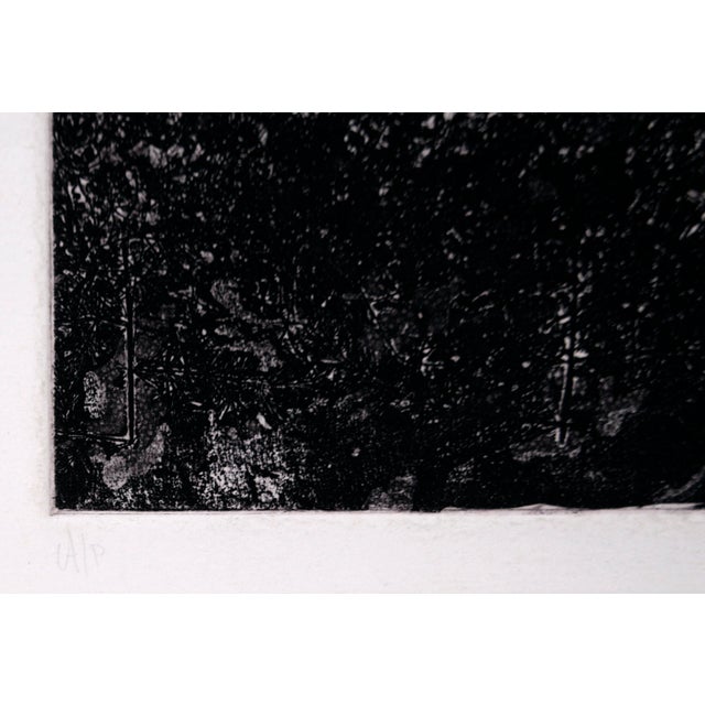 Late 20th Century Crow and Man - Abstracted Etching in Ink on Paper by Claudette McElroy For Sale - Image 5 of 11