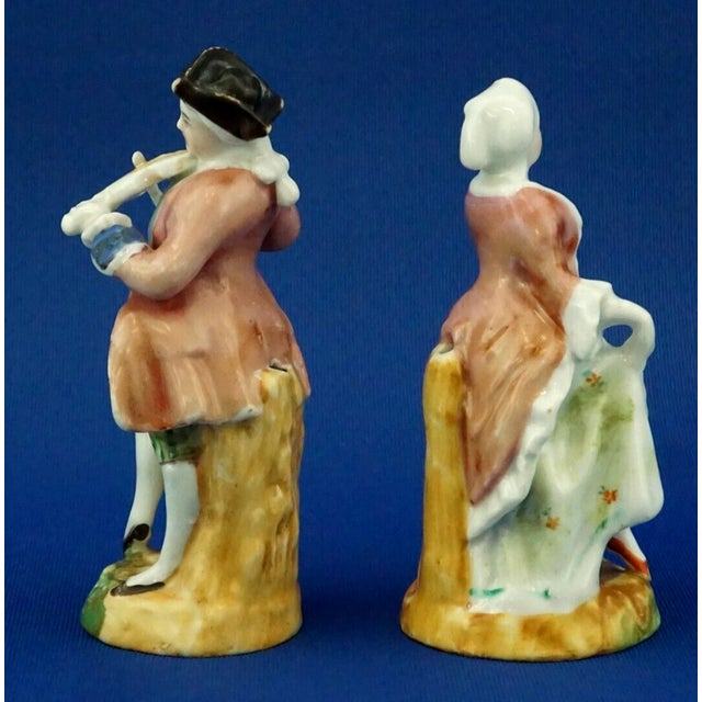 19th Century Dancing Couple Sculptures, Staffordshire, United Kingdom, Set of 2 For Sale - Image 5 of 18