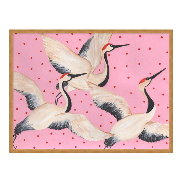 Babette, Cleo & Estelle Rouleau by Willa Heart in Gold Framed Paper, Small Art Print For Sale