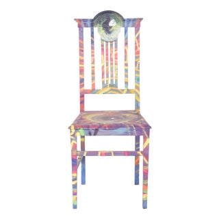 Portuguese Painted Chair by Francisco Camilo, 1950s For Sale