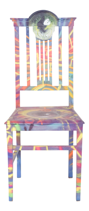 Portuguese Painted Chair by Francisco Camilo, 1950s
