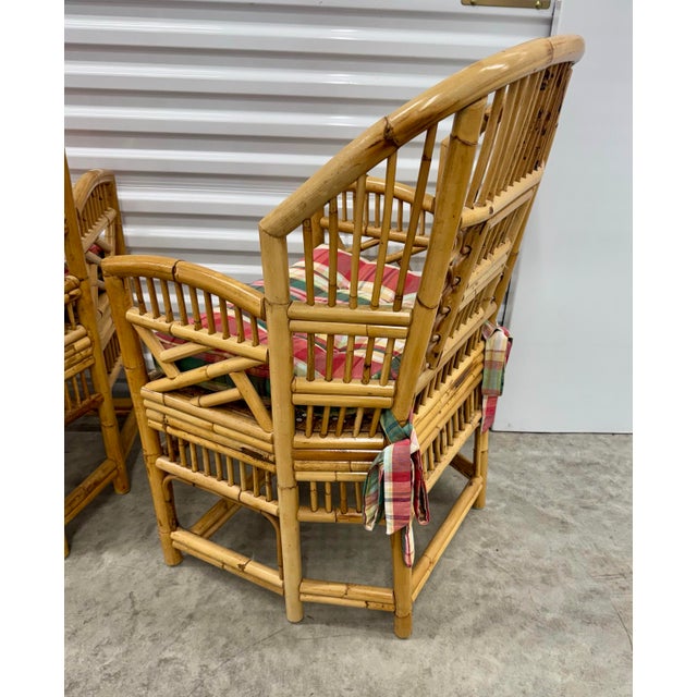 Mid 20th Century Fantastic Set of 6 Brighton Chinese Chippendale Hollywood Regency Bamboo Chairs For Sale - Image 5 of 10