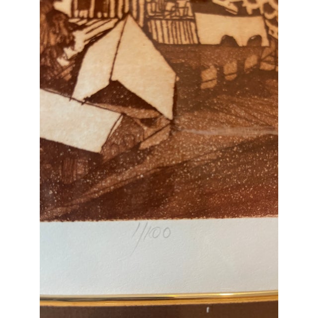 1970s 1970s Original Russa Graeme Signed #1 Edition Etching Framed Signed For Sale - Image 5 of 11