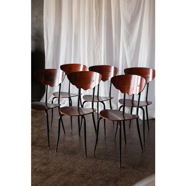 Set of 6 Iconic Mid 20th Century Bentwood Dining Chairs For Sale - Image 4 of 17