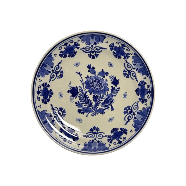 Vintage Hand-Painted Vredesjaar Plates from Royal Delft, 1920, Set of 2 For Sale - Image 3 of 18