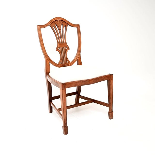 Brown Vintage Sheraton Style Shield Back Dining Chairs, 1950, Set of 8 For Sale - Image 8 of 13