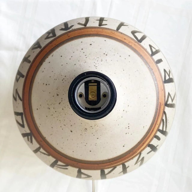 Vintage Danish Pottery Hand Painted Table Lamp by Hans Nielsen Buch For Sale - Image 4 of 7