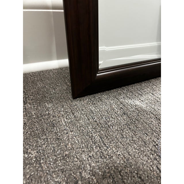2000 - 2009 Rectangular Dark Wood Beveled Mirror, Farmhouse Style For Sale - Image 5 of 7