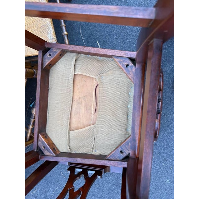 Antique Chippendale Style Neddle Point Seat Dining Chairs For Sale - Image 14 of 16